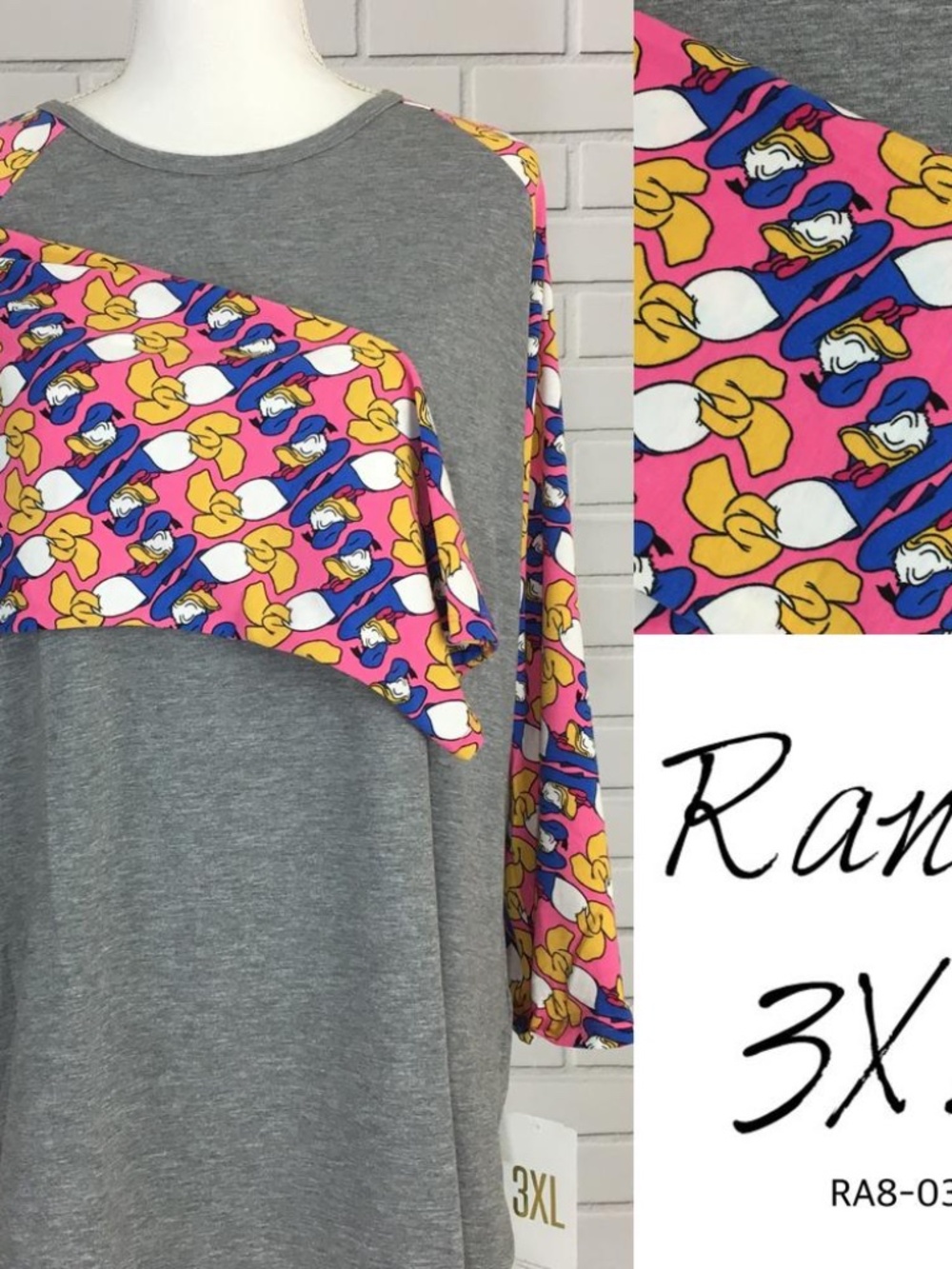 LuLaRoe Disney Randy Top - Donald Duck